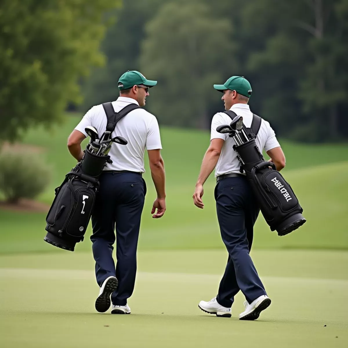 Golfers enjoying a walk on the course