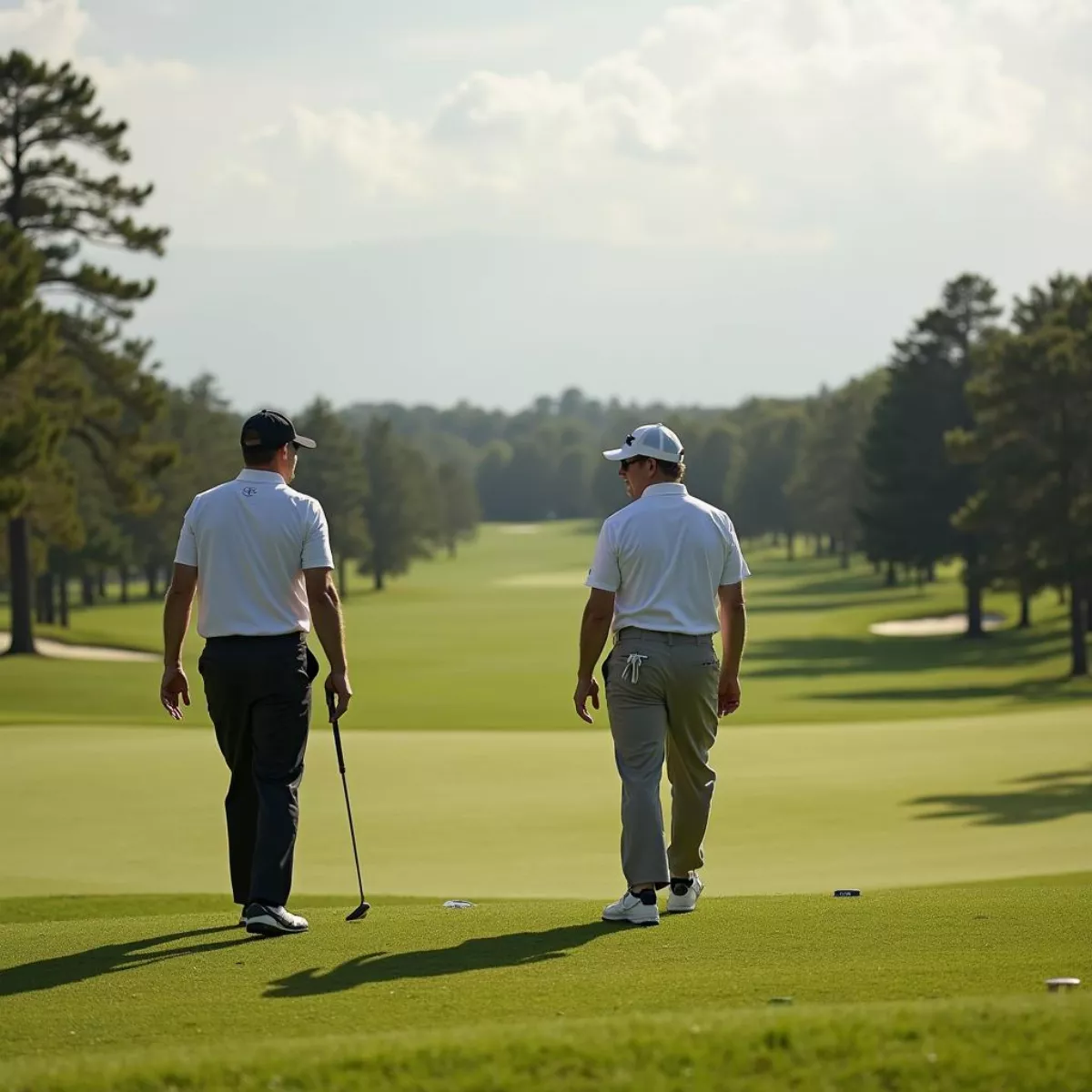 Golfers Walking And Talking