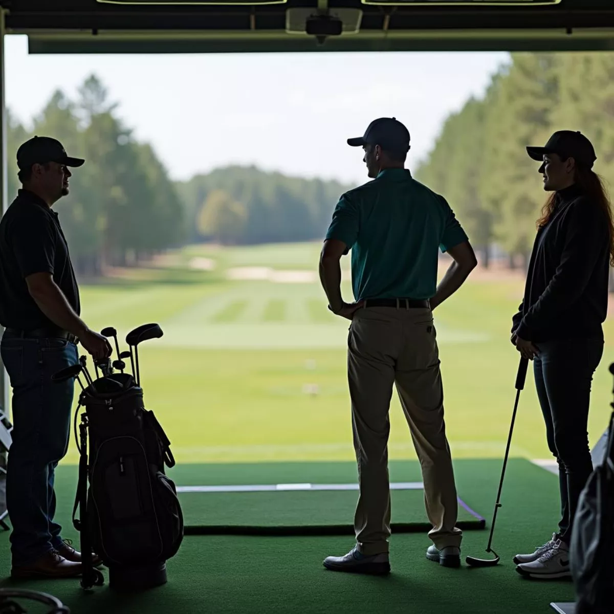 Group Golf Lesson At Driving Range