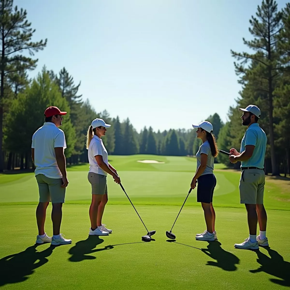 Group Golf Lesson On Course