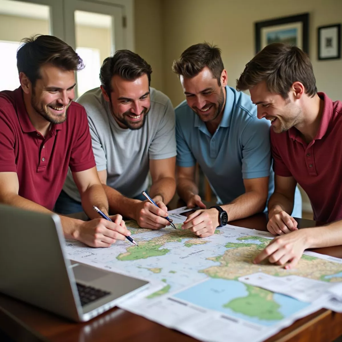 Group Of Friends Planning A Golf Trip