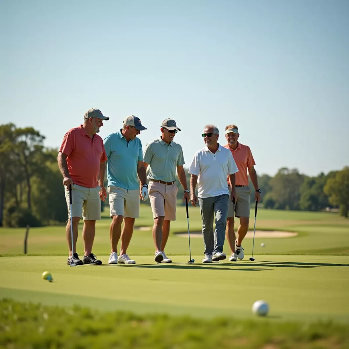 Golfers Enjoying A Round