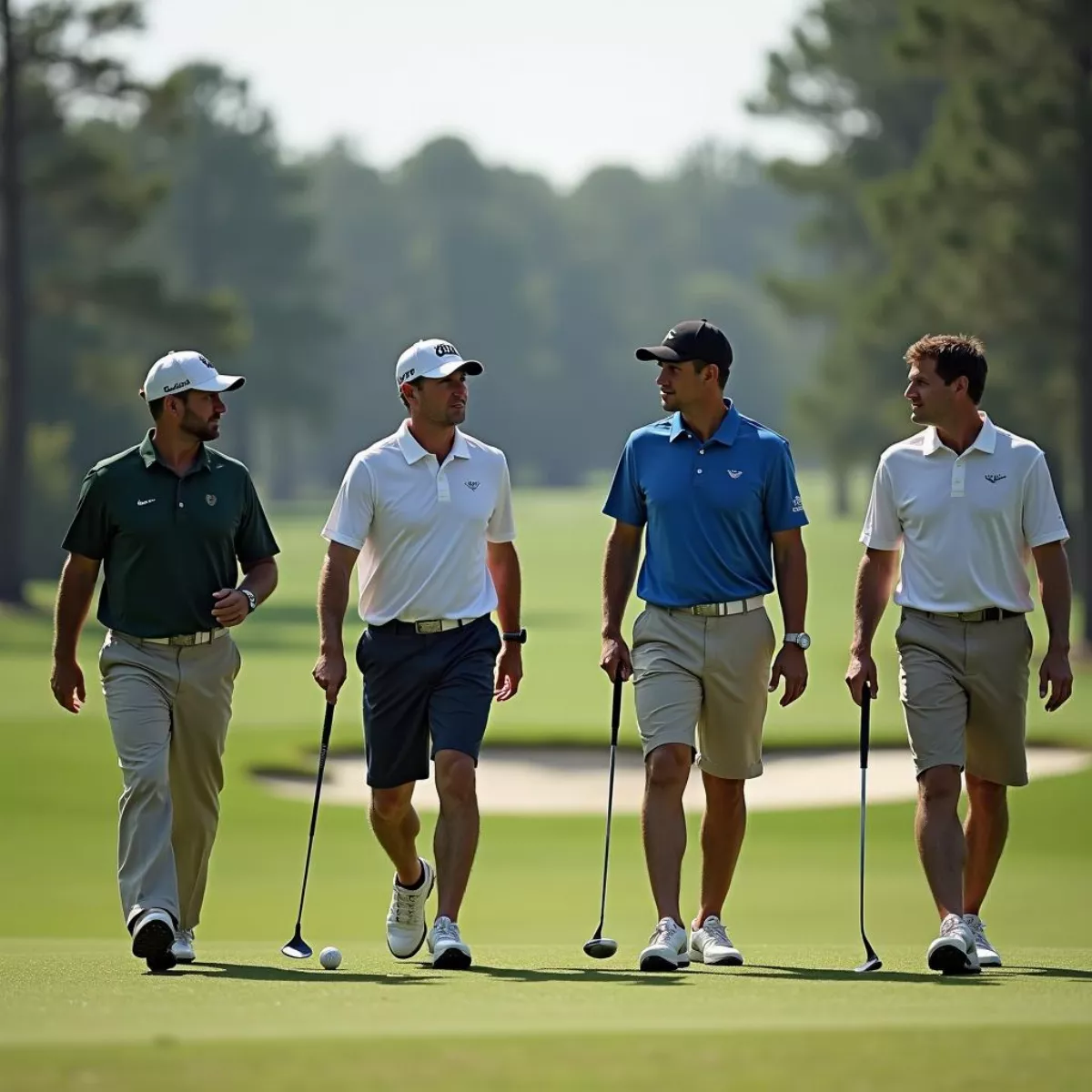 Group Of Golfers On A Course