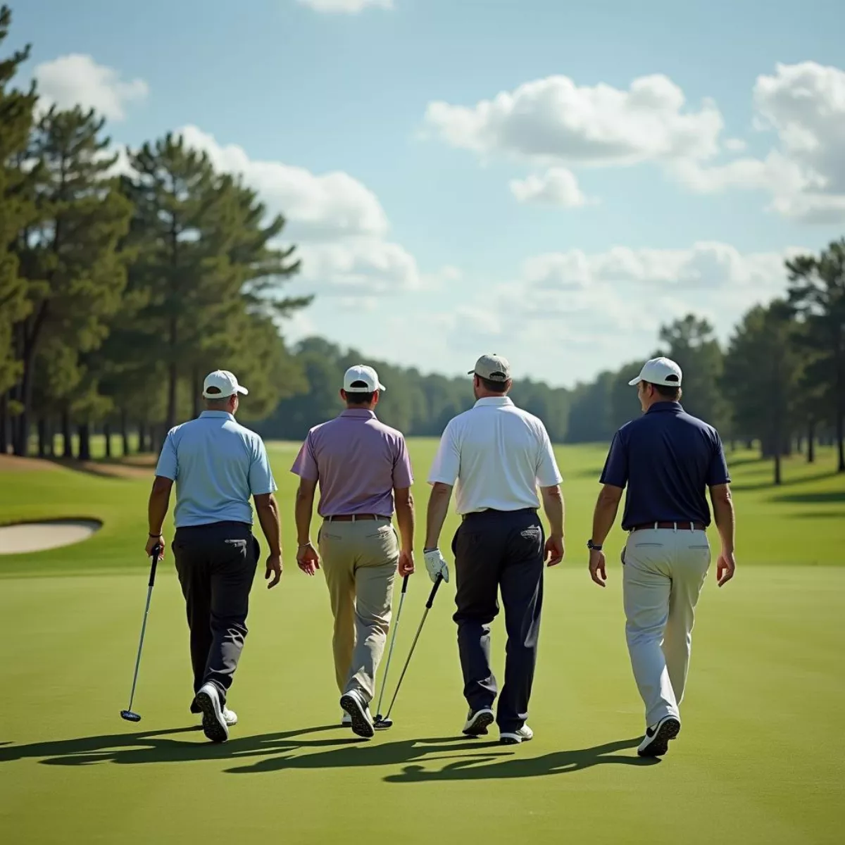 Group Of Golfers On A Course