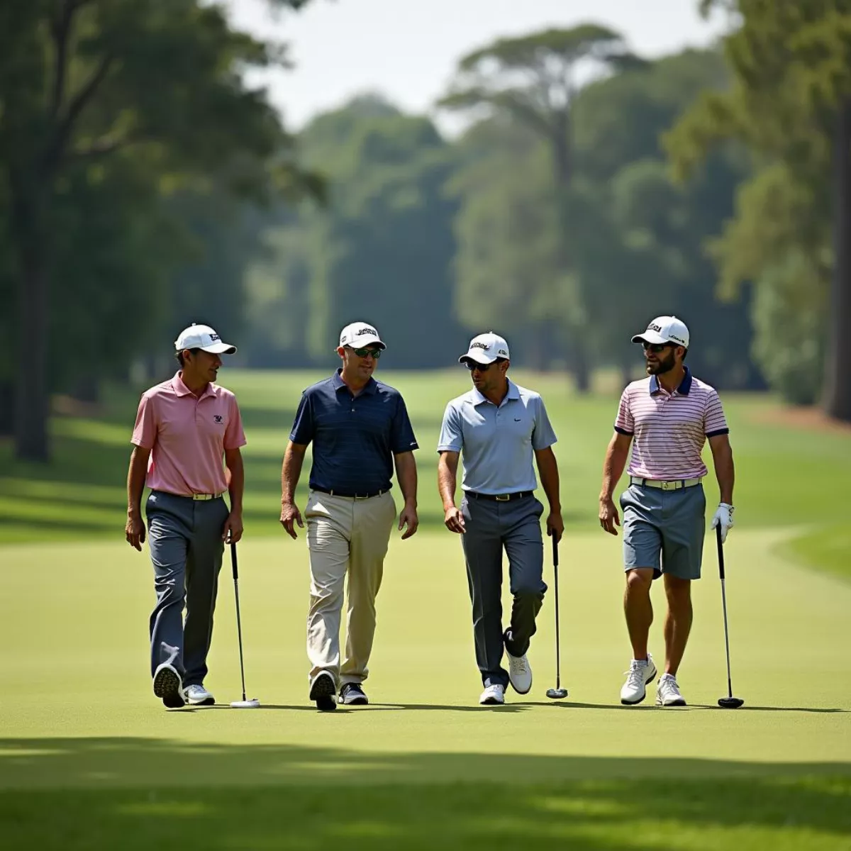 Group Of Golfers Enjoying A Round