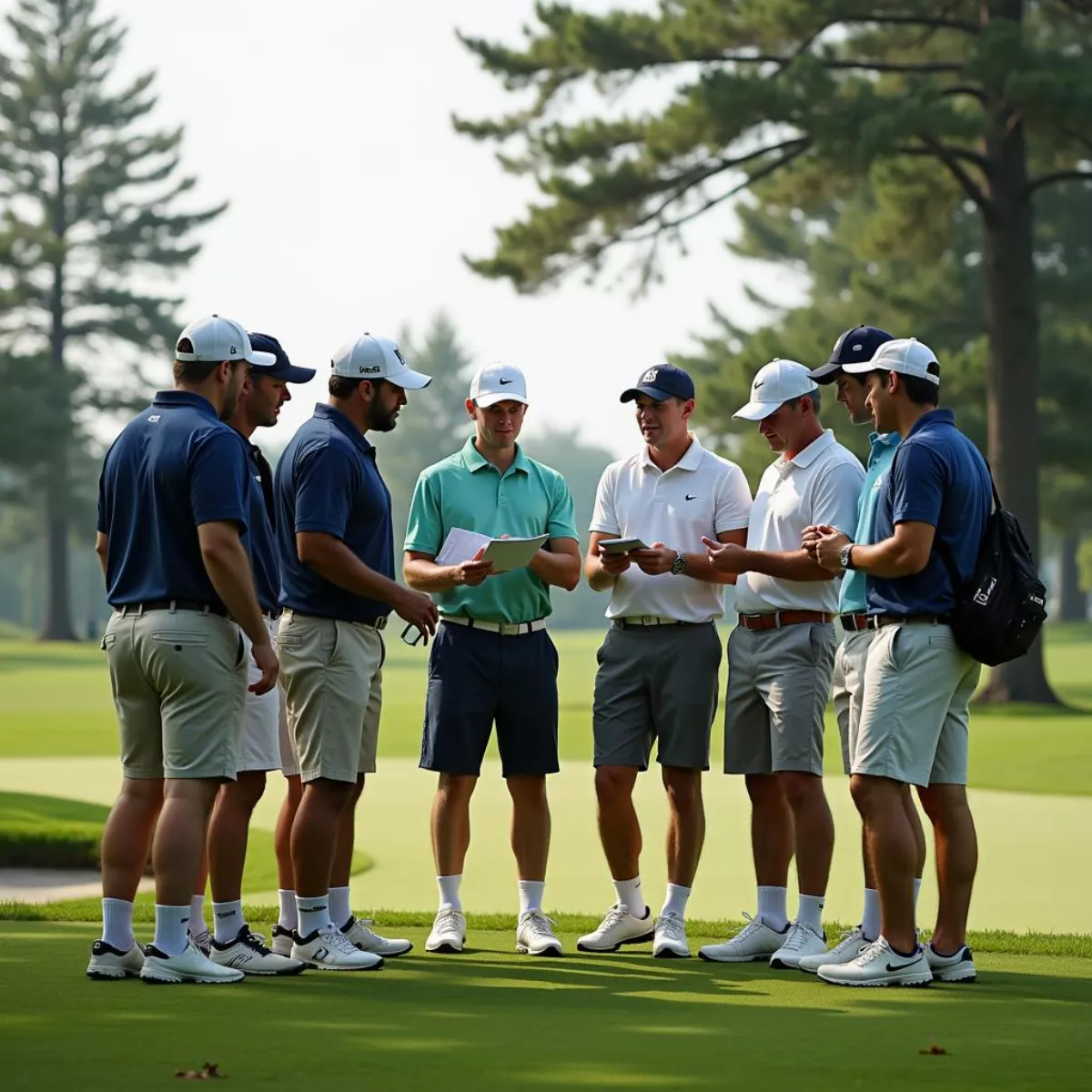 Golfers Reviewing Scorecards