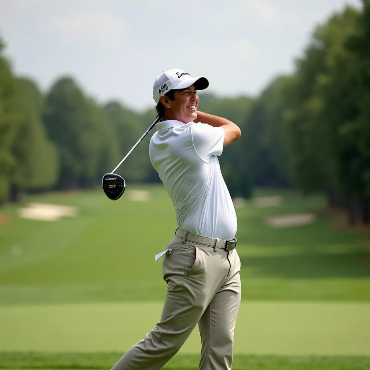 Golfer Taking A Shot On The Tree Farm Golf Course