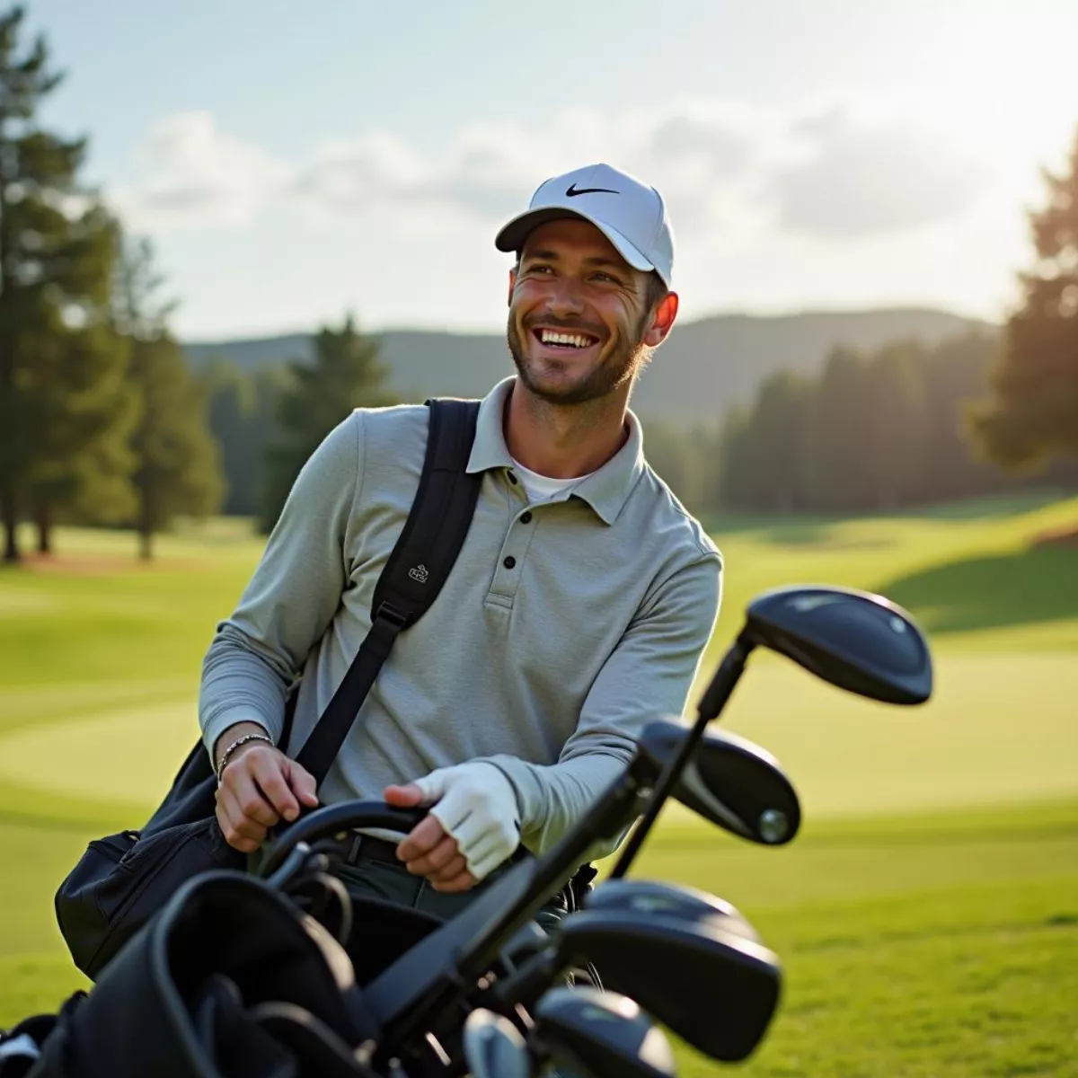 Happy Golfer On The Course