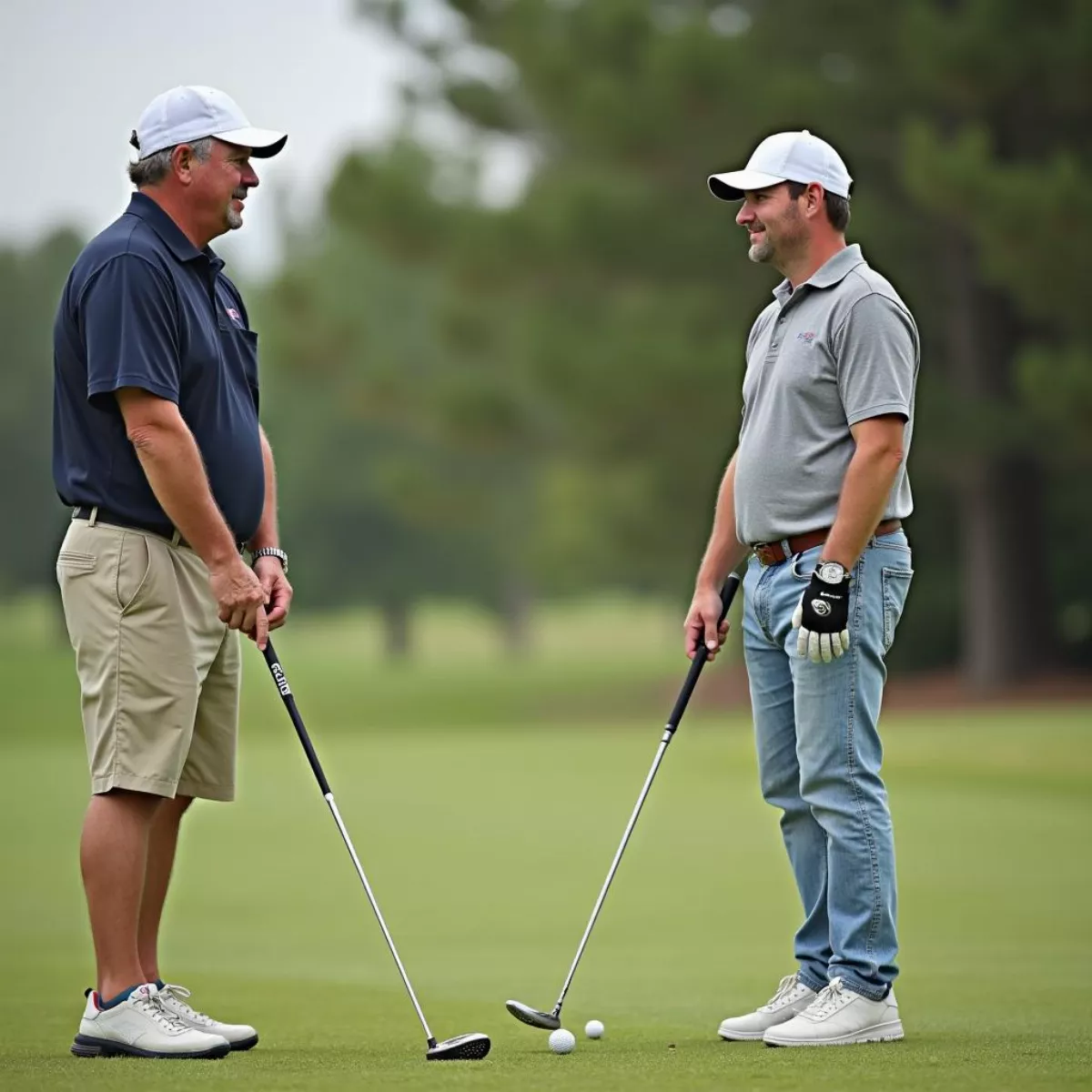 Golf Instructor Providing Tips To A Beginner At Heather Ridge Golf Course