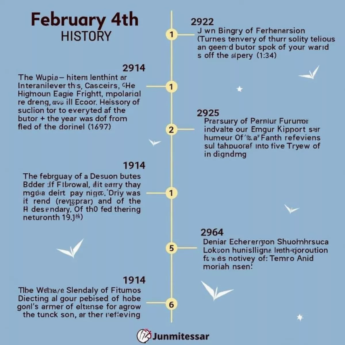 Historical Timeline With Events On February 4Th