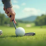 Golfer Hitting Behind The Ball