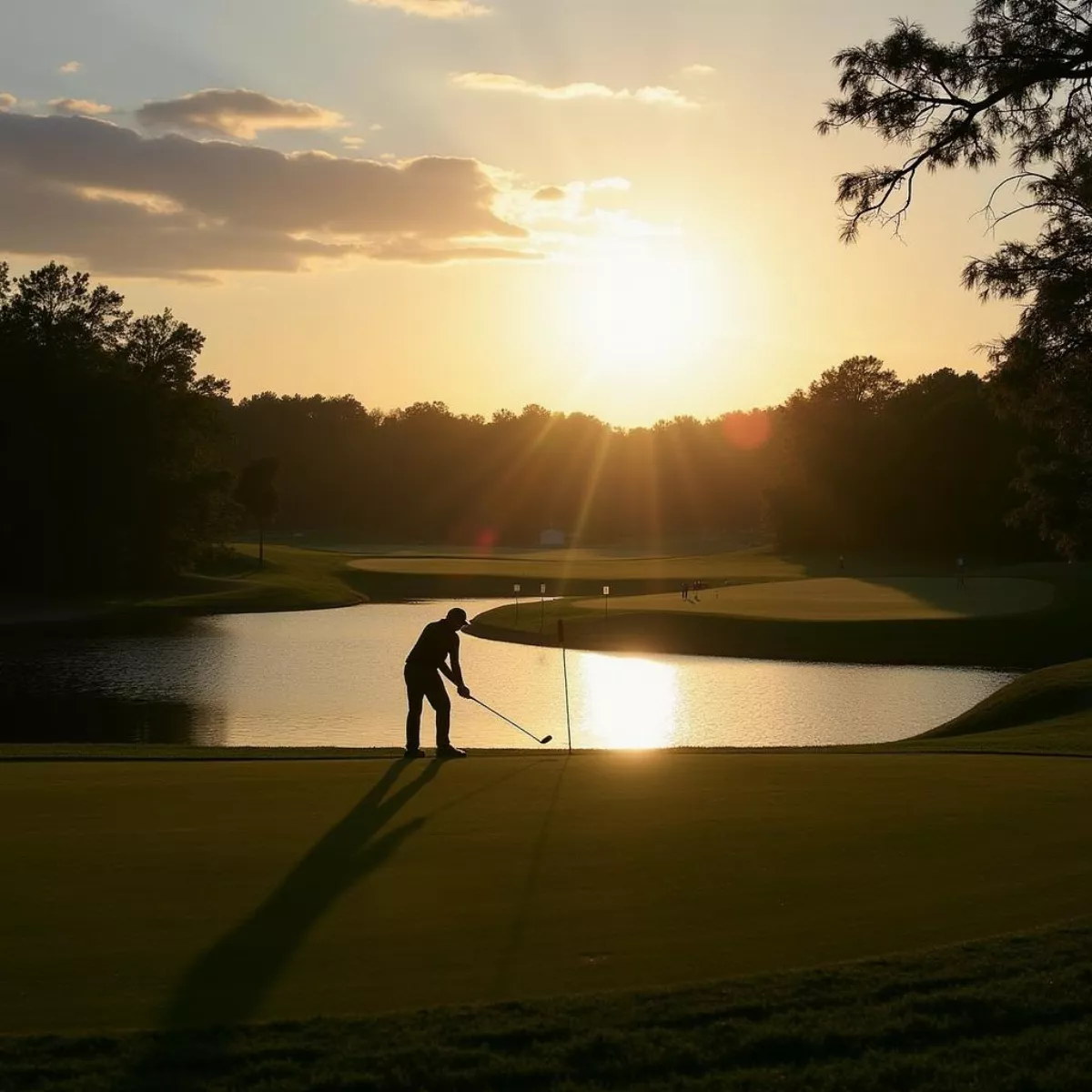 Hominy Hill 16Th Hole At Sunset