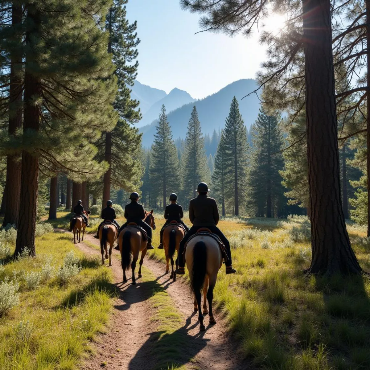 Horseback Riding Through Pinehurst Landscape