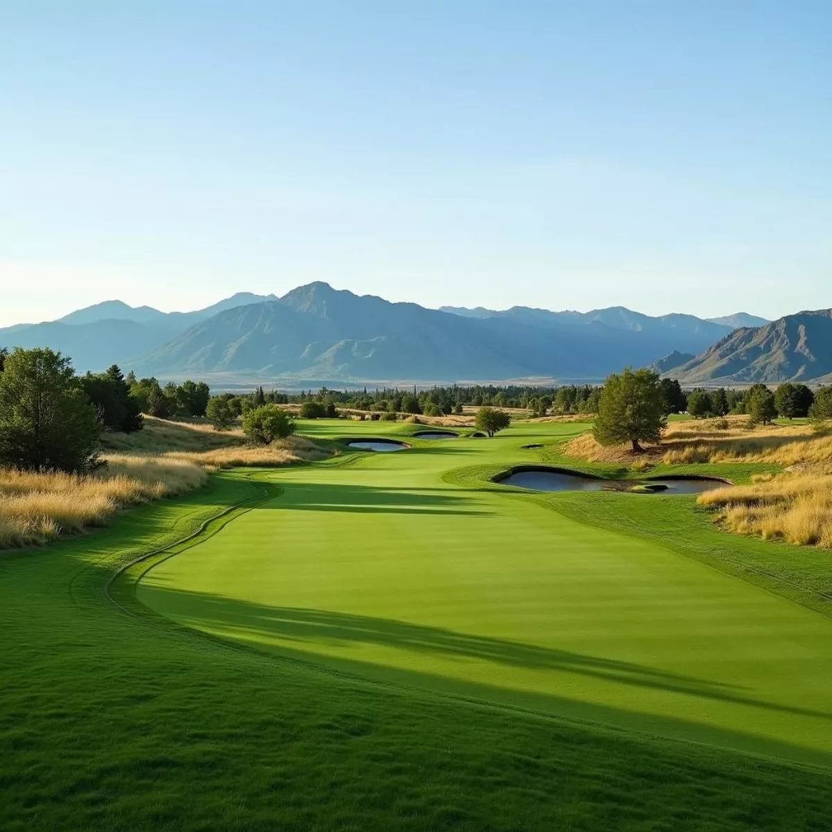 Idaho golf course with mountain view