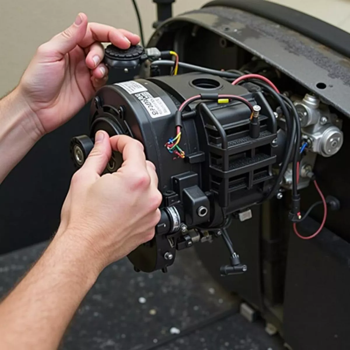 Inspecting Golf Cart Motor