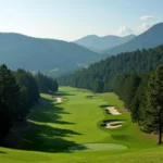 Iron Mountain Golf Course - Scenic View of Golf Course with Forest and Hills