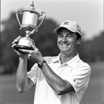 Jack Nicklaus Holding a Trophy