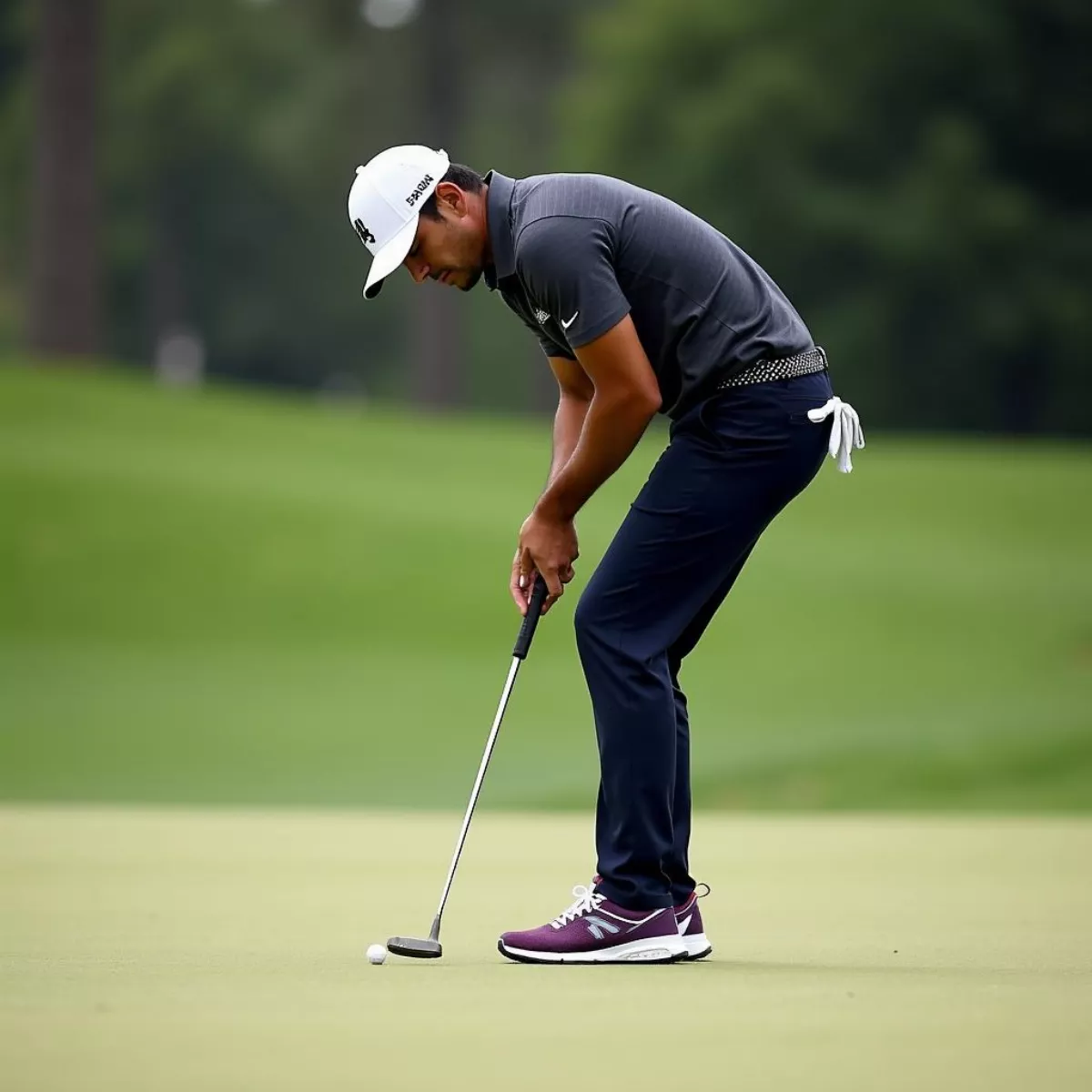 Jason Day Lining Up Putt