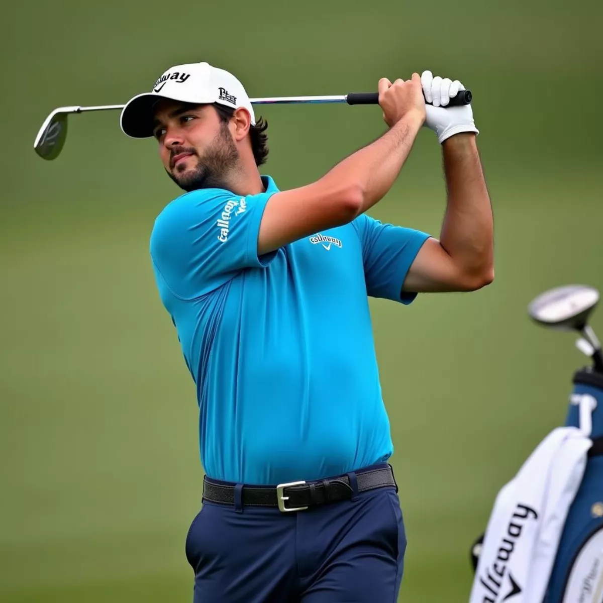 Jon Rahm Takes A Full Swing On The Golf Course