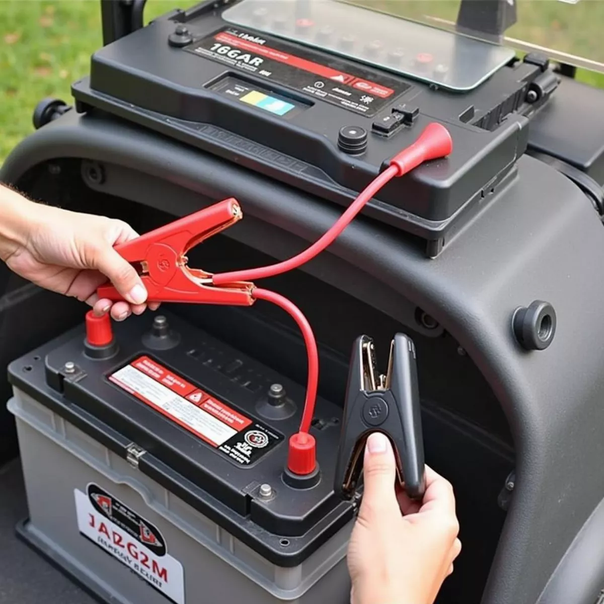 Jumpstarting A Golf Cart Using Jumper Cables