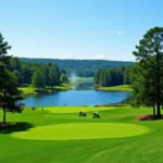 Scenic view of a golf course at Lake Oconee