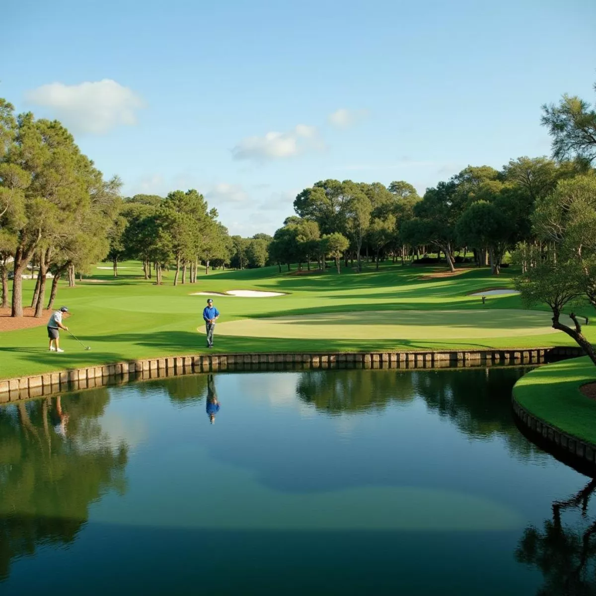 Golf Course With Lake At Los Lagartos Country Club