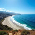 Scenic view of Malibu beach in California