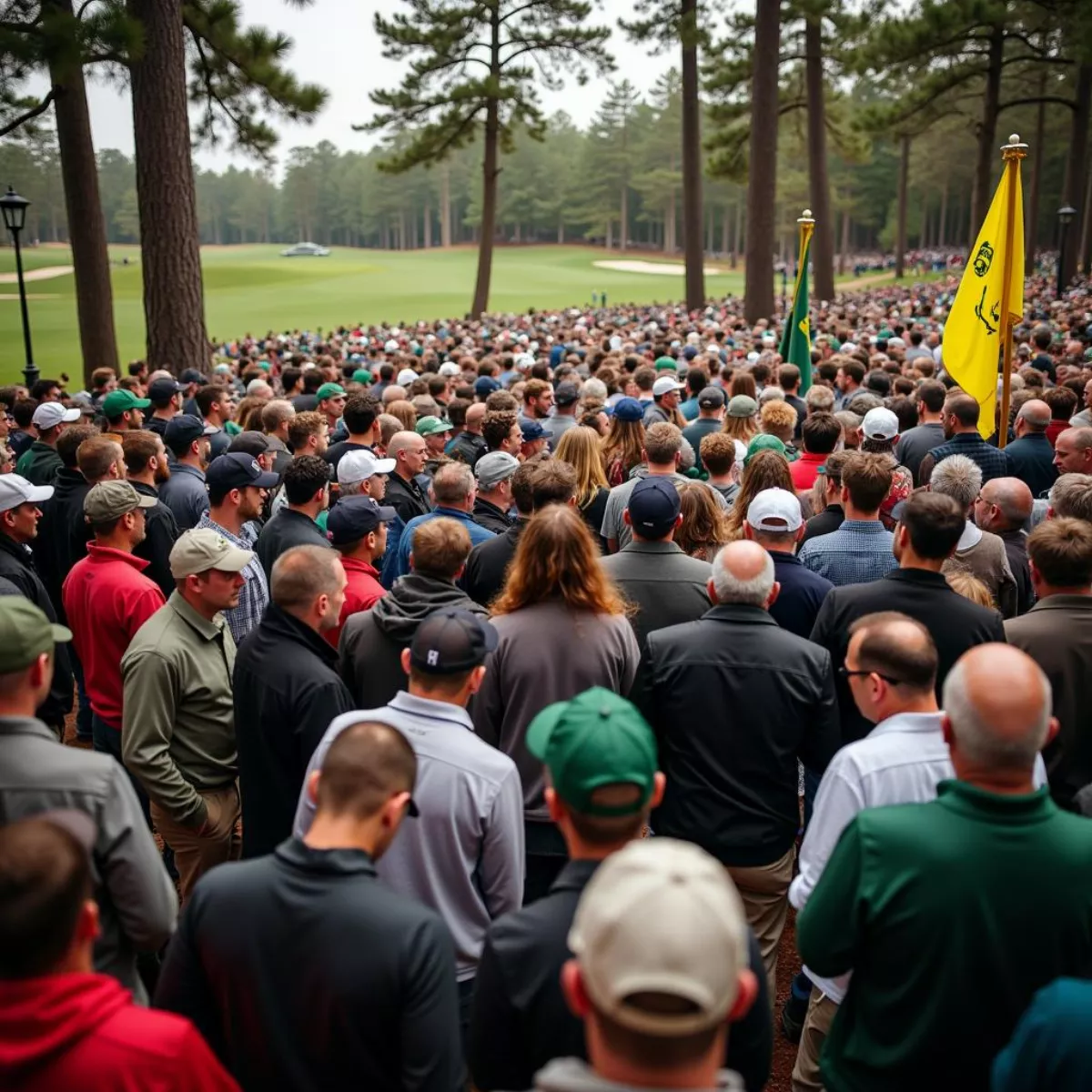 Crowd At Masters Merchandise Shop