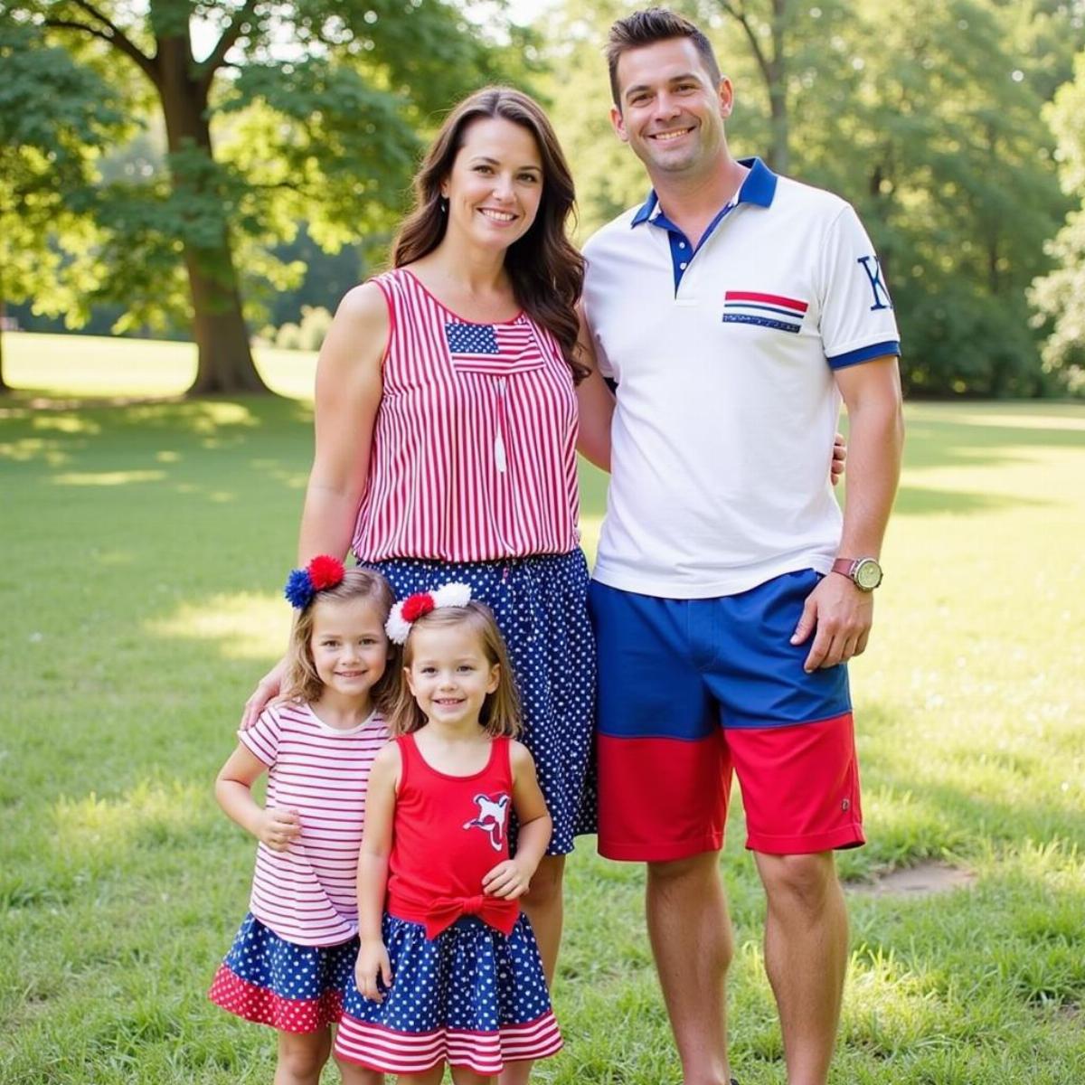 Family Wearing Matching 4Th Of July Outfits