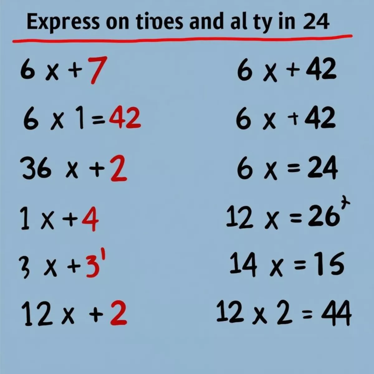 Mathematical Expressions Representing 42 And 24