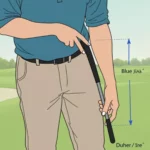 Golfer Measuring Grip Using Two Finger Test