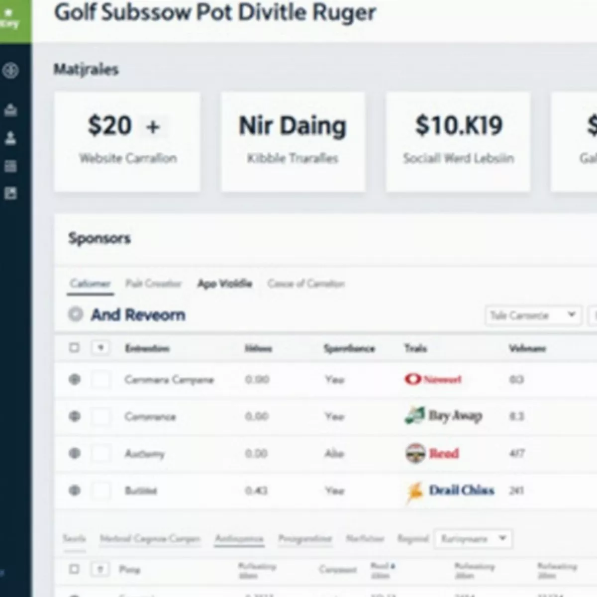 Measuring Golf Sponsorship Success Dashboard