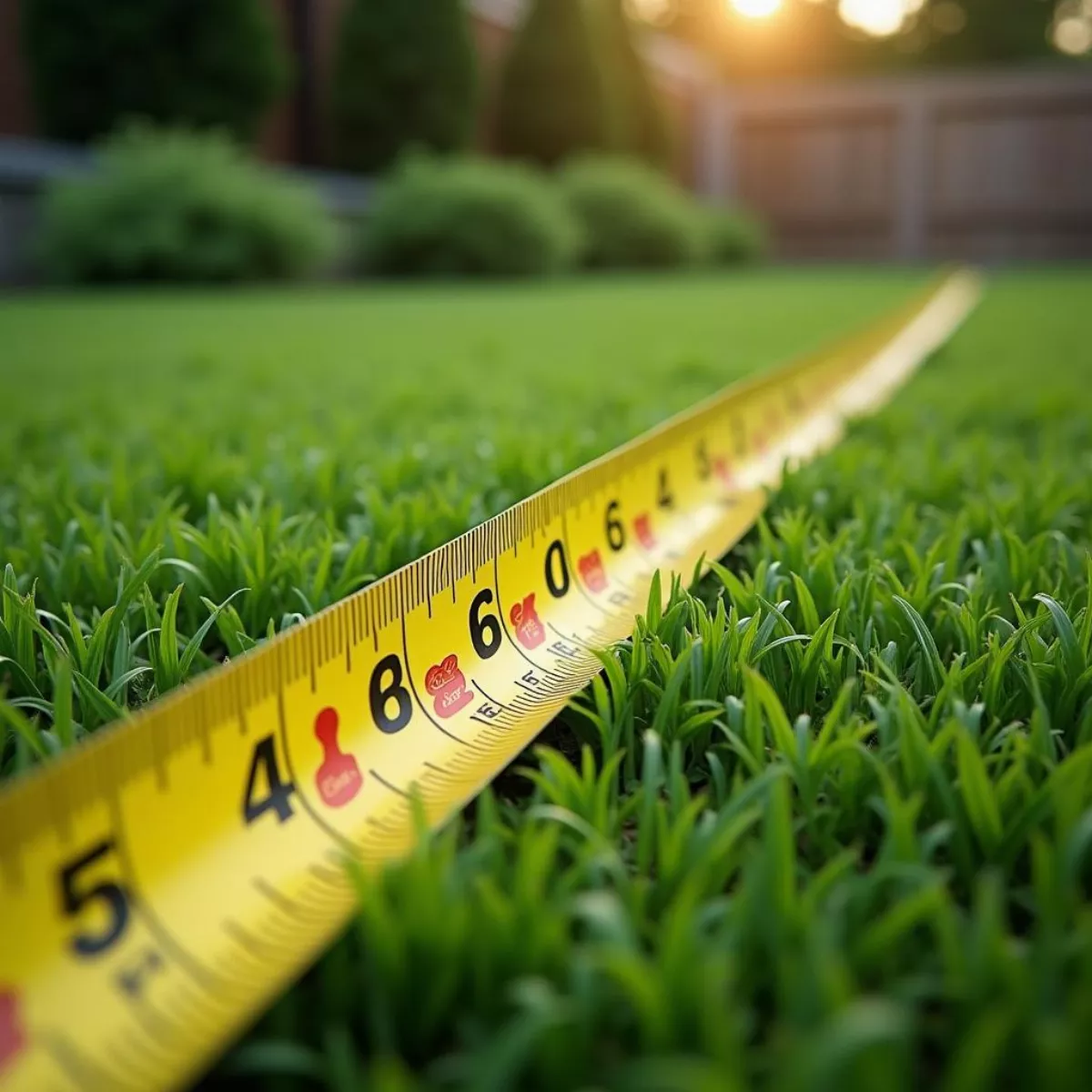 Measuring Tape On Grass For Landscaping