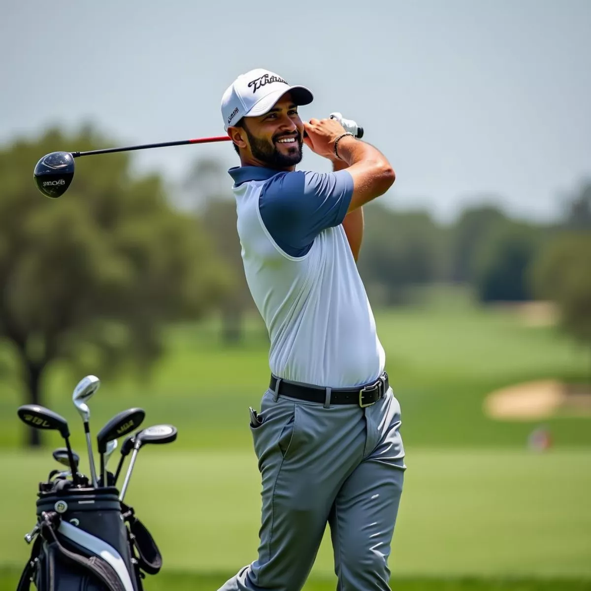 Micah Morris Playing Golf On A Sunny Day