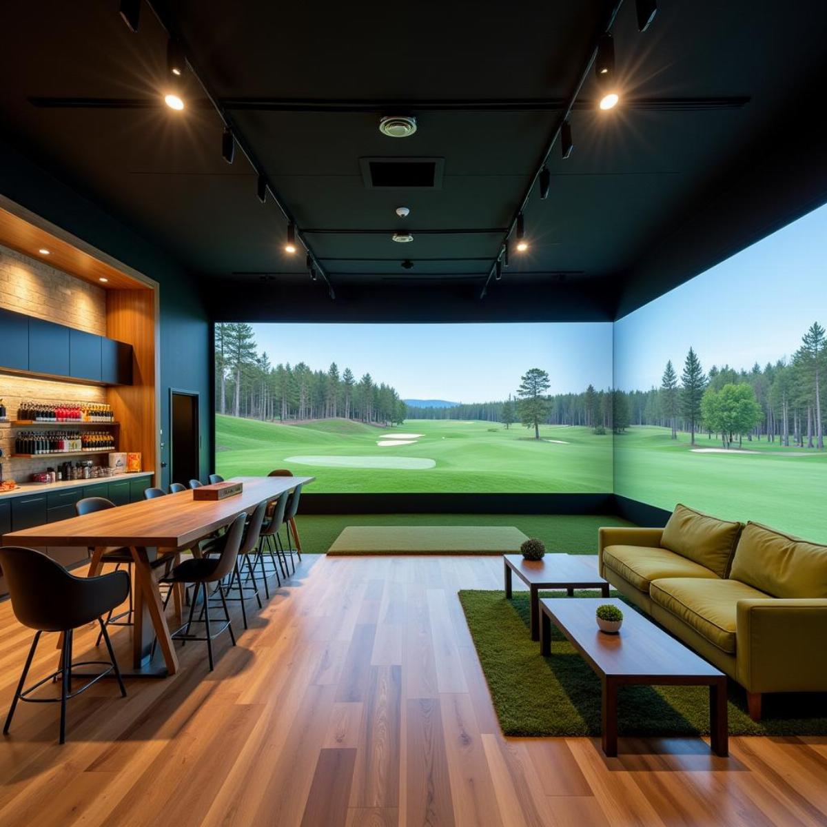 Modern Driving Range With Various Amenities Including Simulator And Pro Shop.