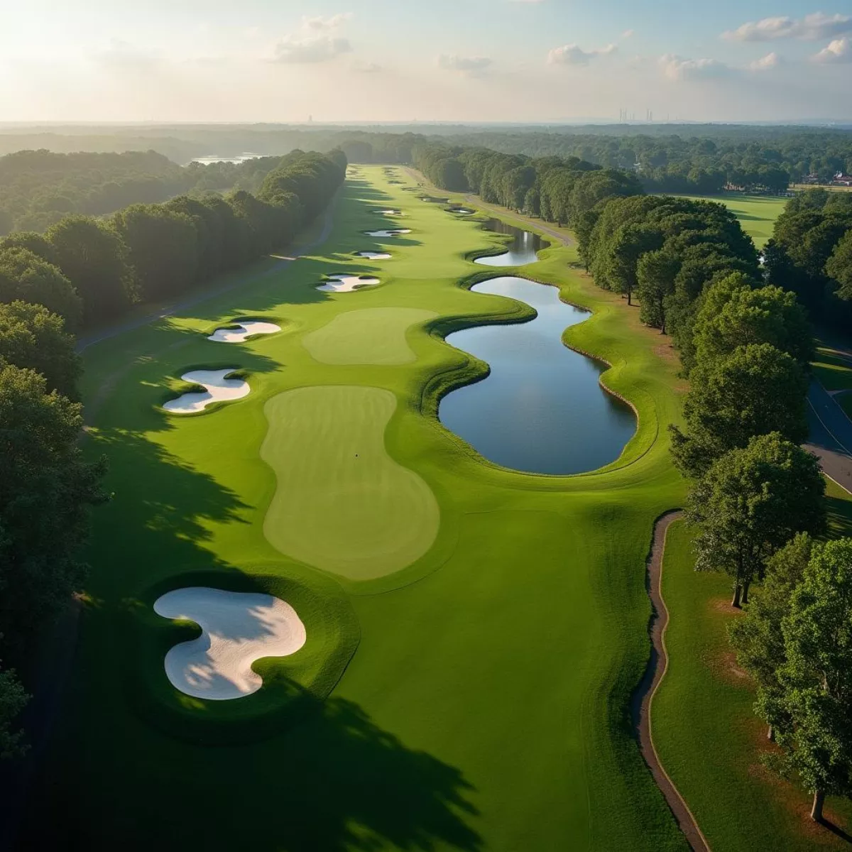 Modern Golf Course With Lush Greenery