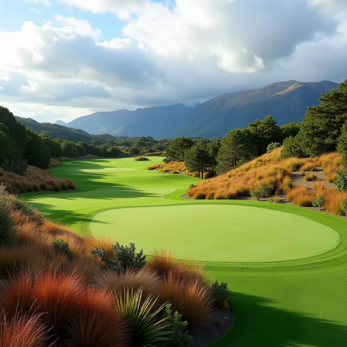 New Zealand Golf Course With Native Flora