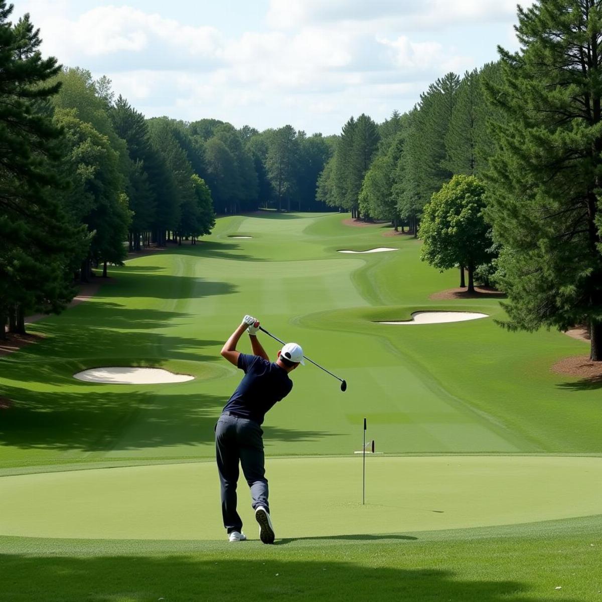 Challenging hole at Oakland Hills Golf Club