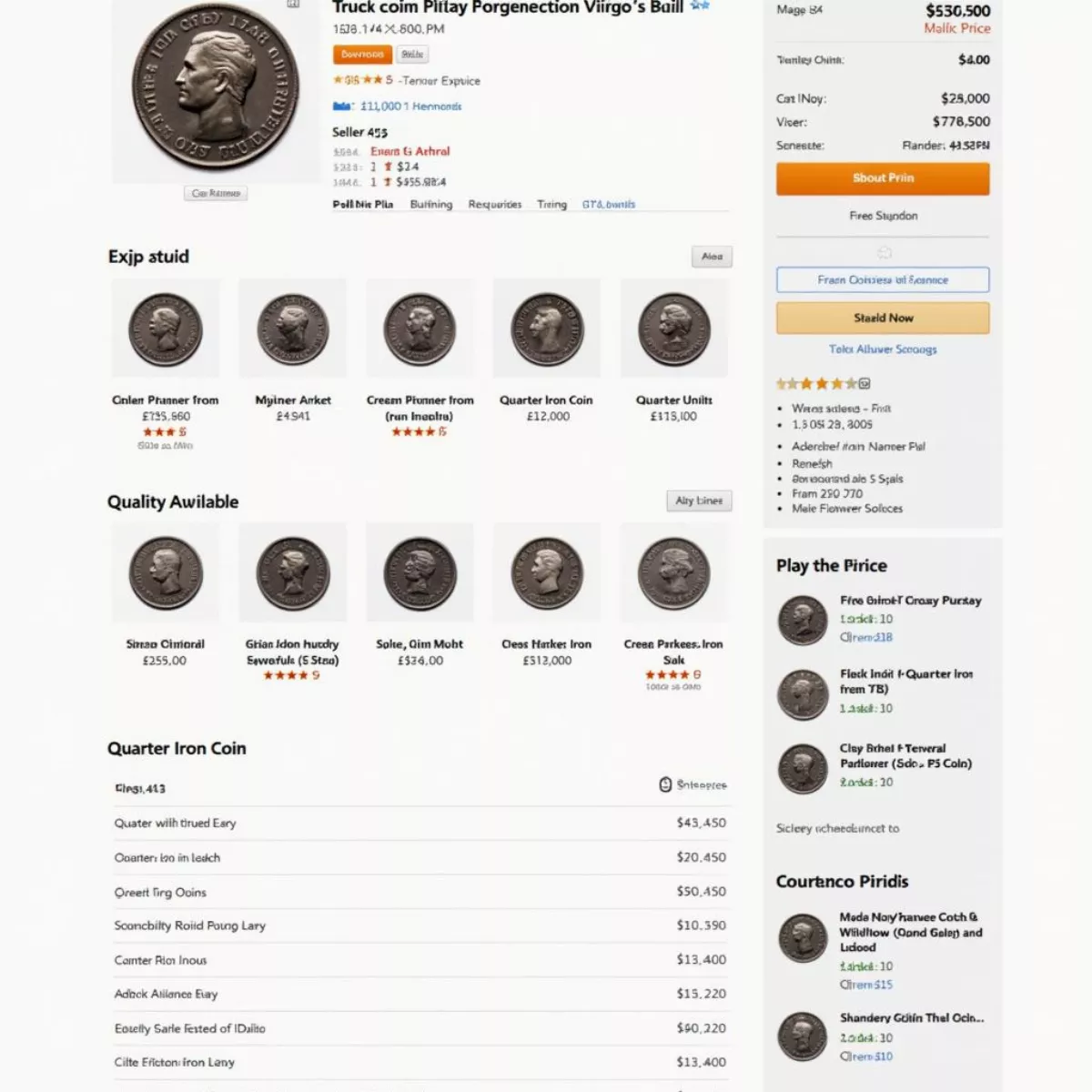 Online Marketplace Quarter Iron Coins