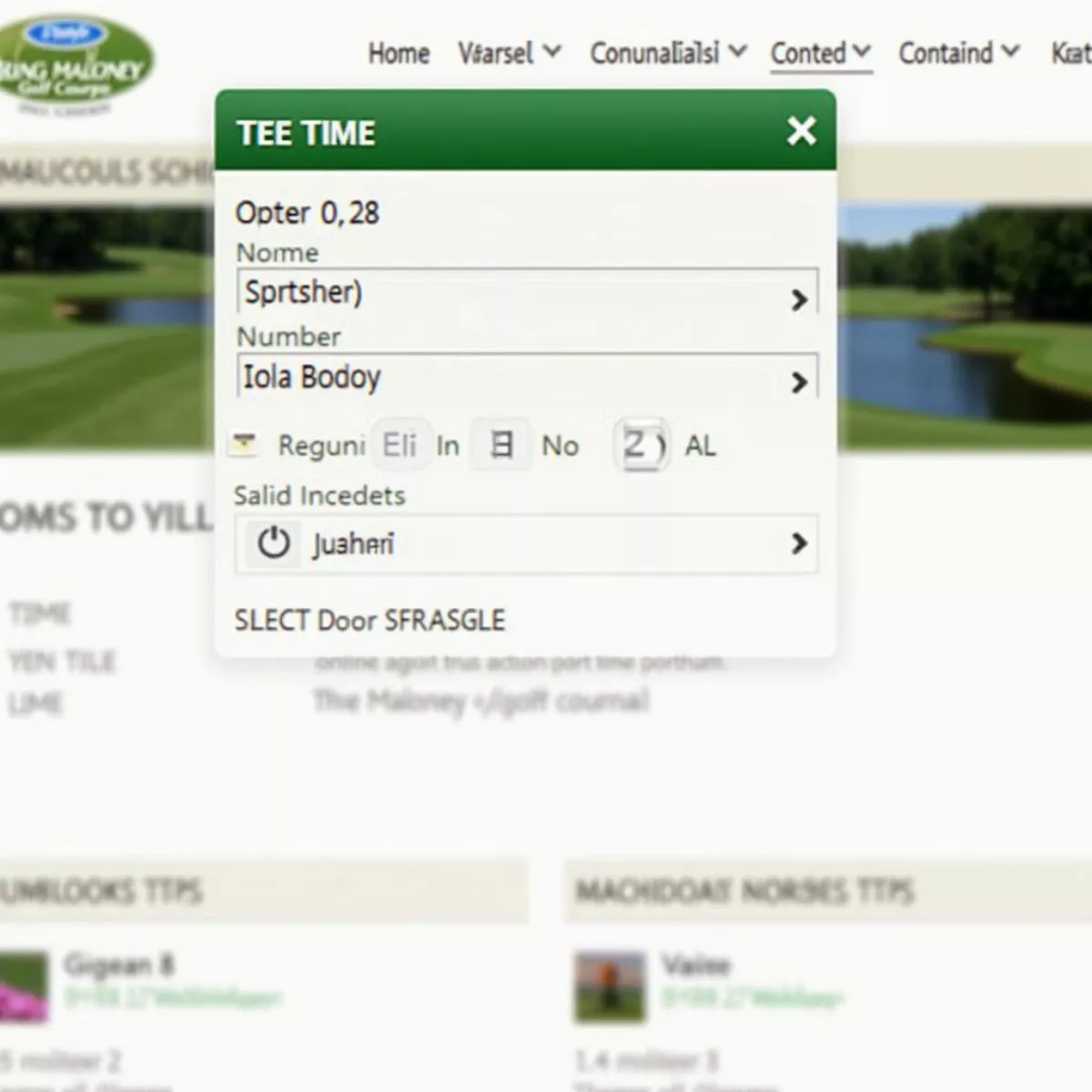 Online Tee Time Booking