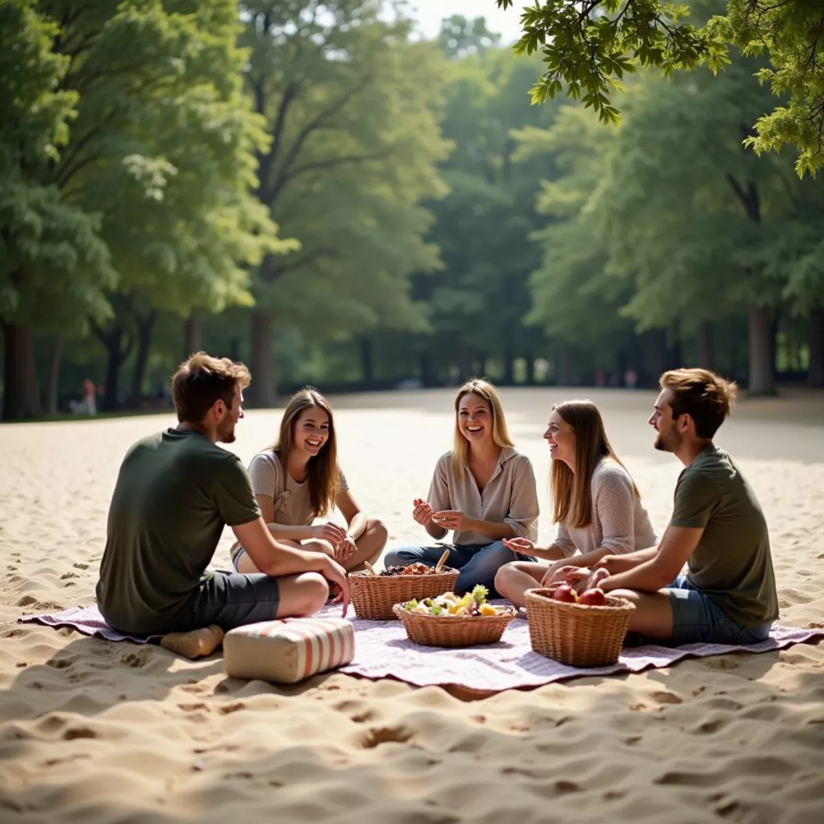 Peaceful Picnic In Central Park Sand Bunker