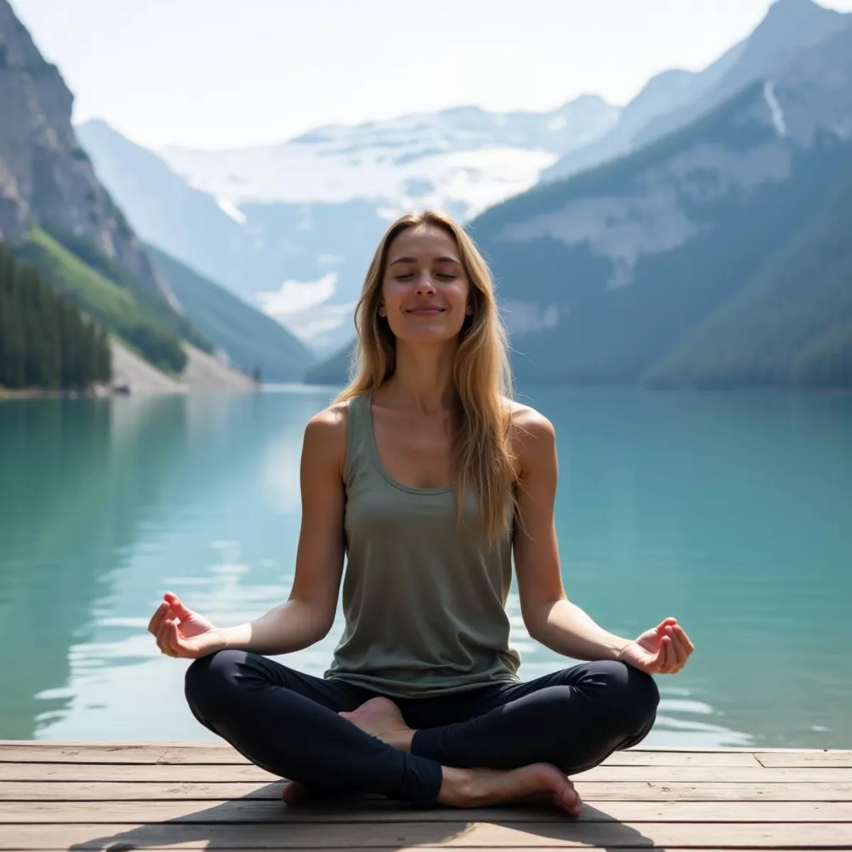 Person Meditating In Peaceful Setting