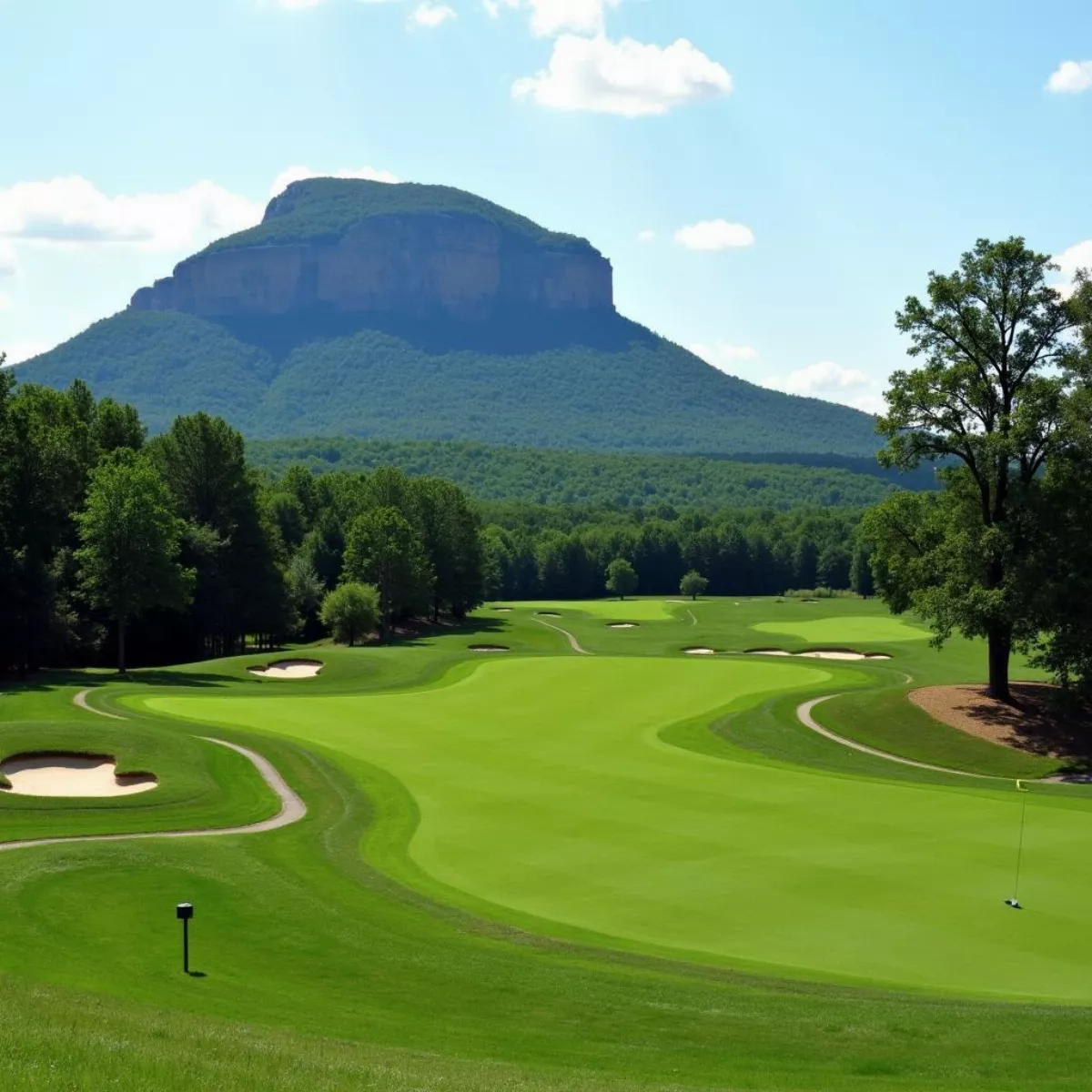 Petit Jean Golf Course - Scenic View Of Golf Course With Petit Jean Mountain In The Background