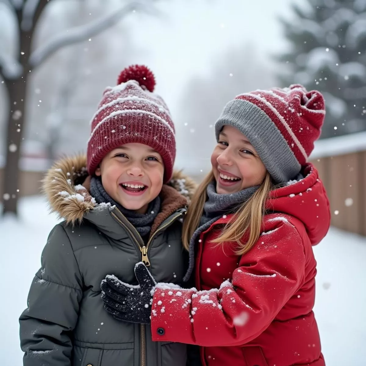 People enjoying a rare snowfall in Phoenix