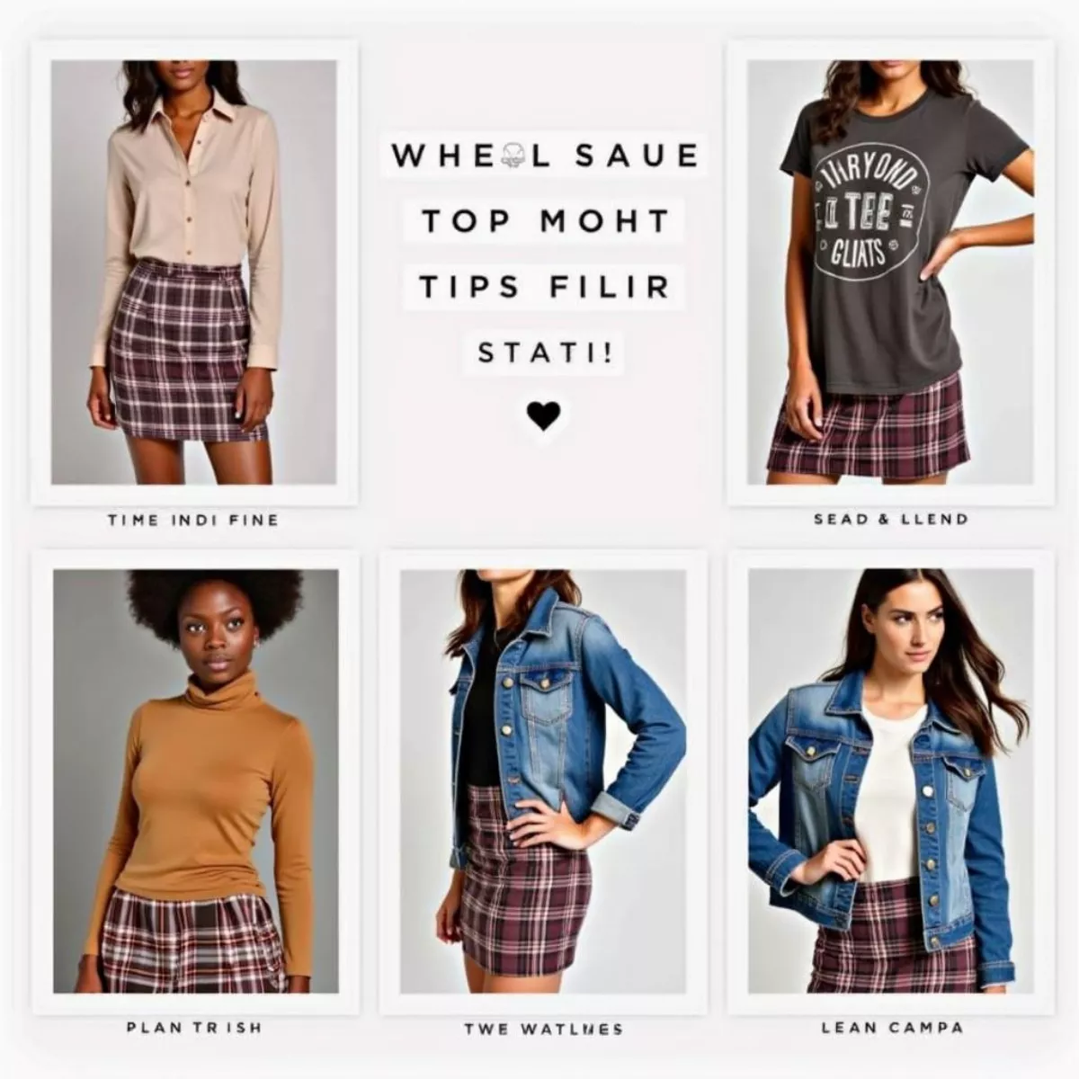 Different Tops Paired With Plaid Skirts