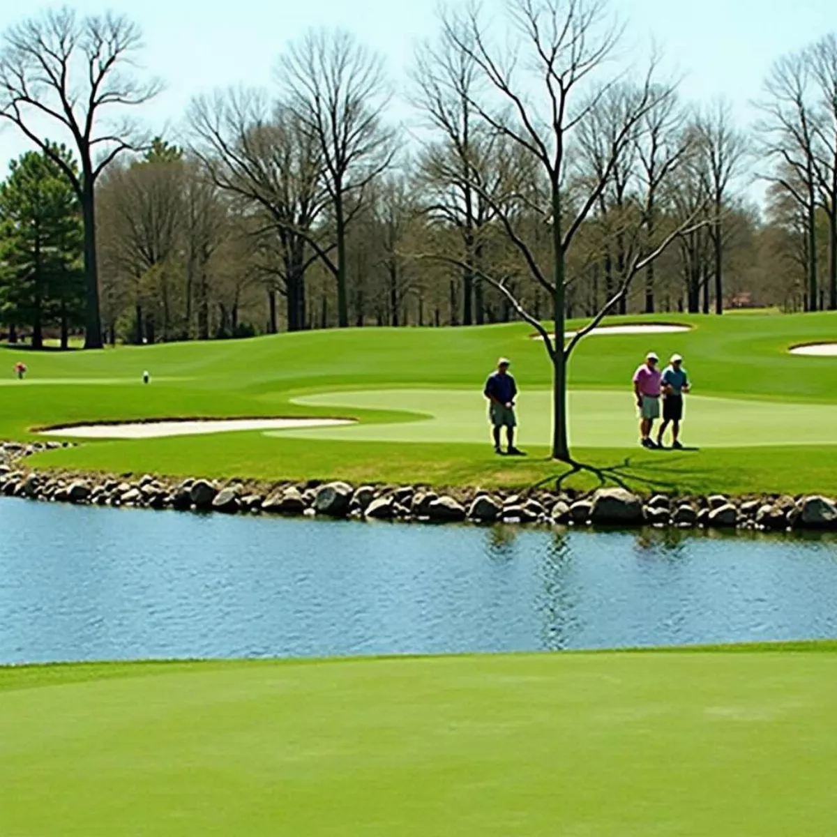 Golfers Playing At Playland Park Golf Course