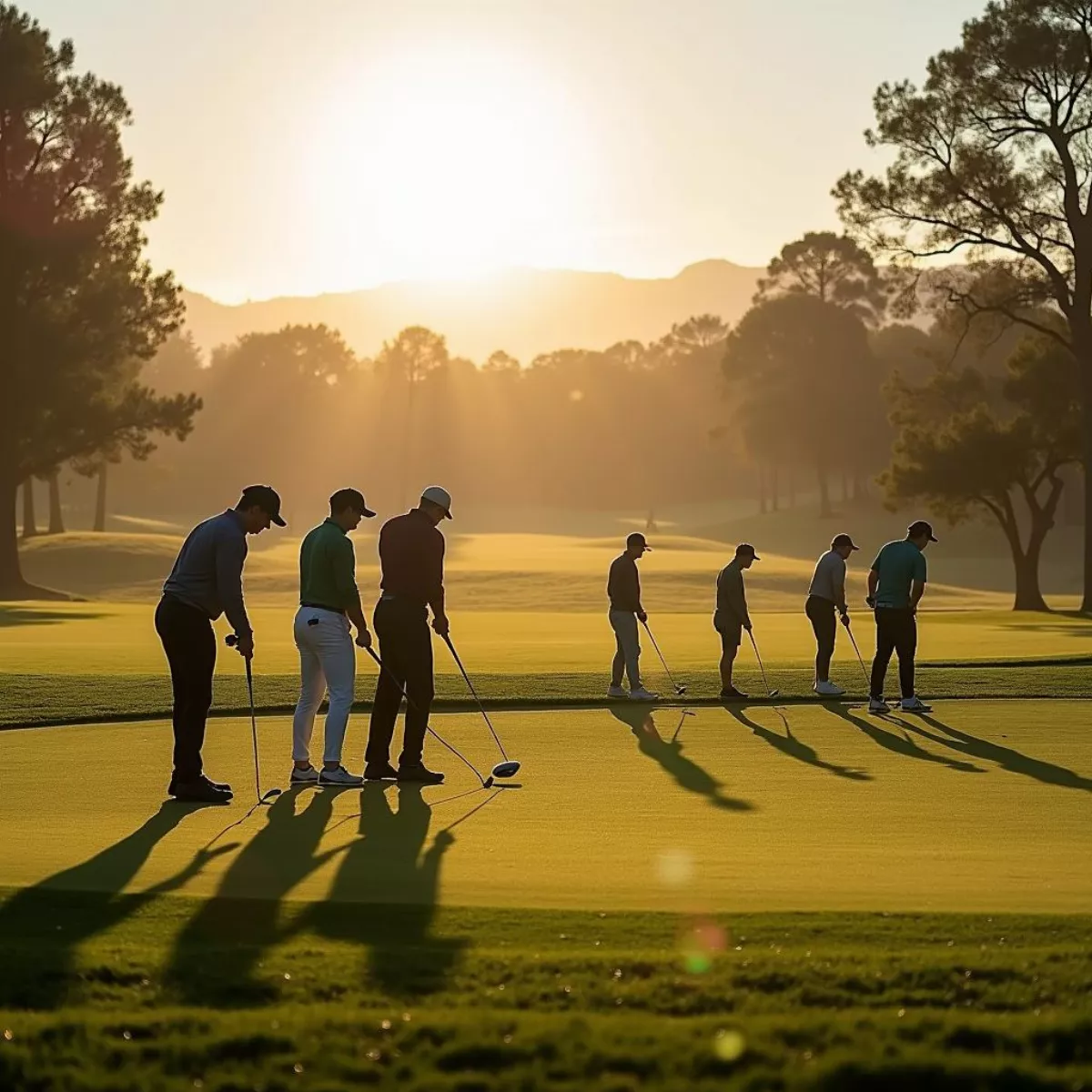 Golfers Enjoying An Early Morning Round At Poppy Ridge