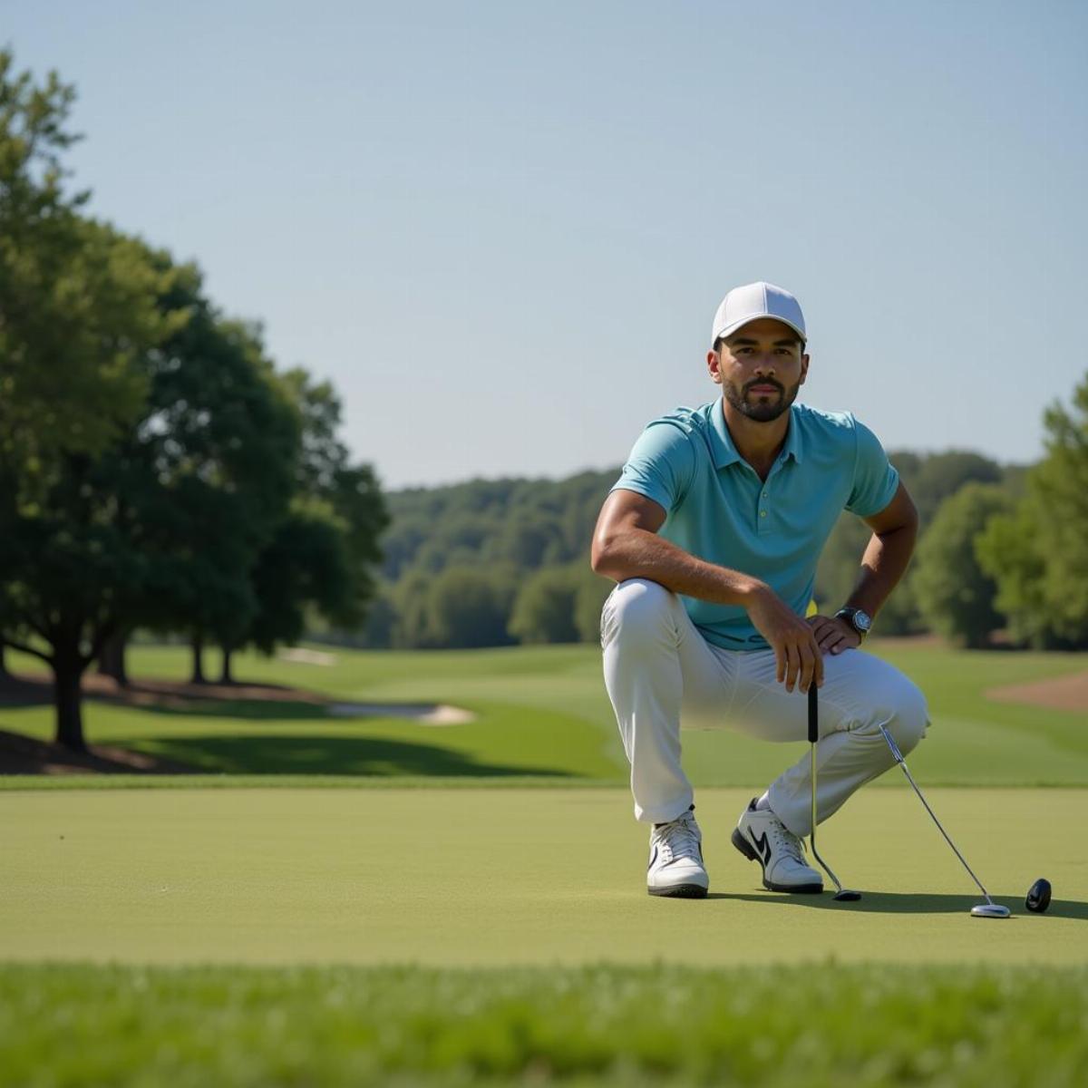 Professional Golfer Playing a Shot