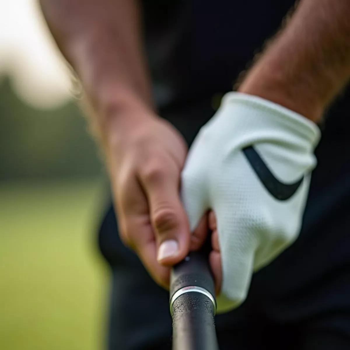 Close-Up Of Golfer'S Grip During Swing