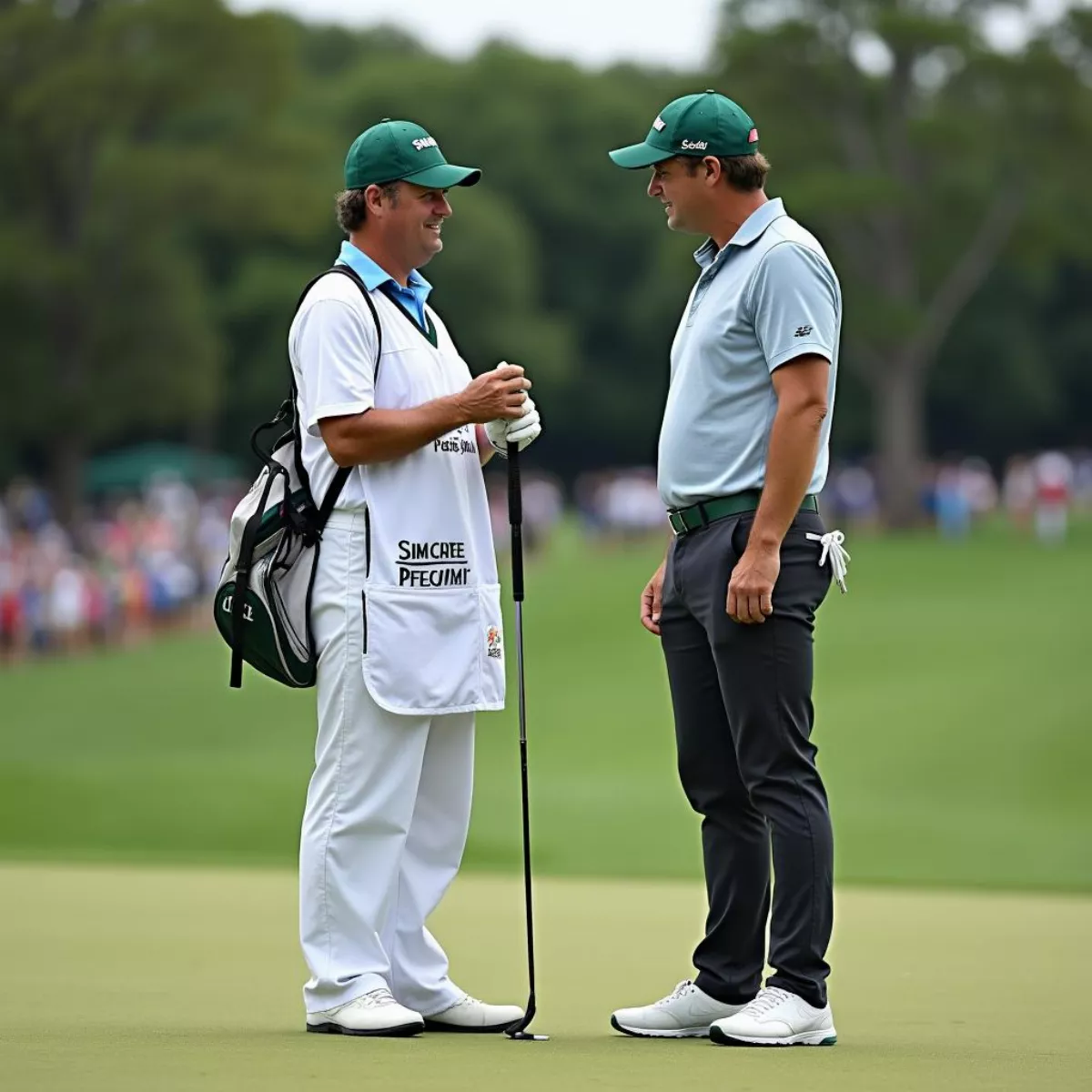 Professional Golf Caddy Assisting Player